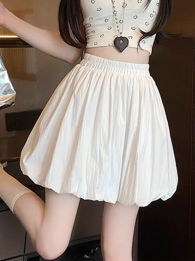 

Bloomer Skirts 2026 Summer High Waist A-Line Skorts for Women, Girl Short Puffy Cloud-Like Flared Sweat Mini Skirt