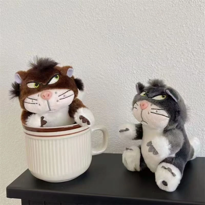 Funny Lucifer Cat keychain plush pendant creative cross-eyed kitten bag pendant doll small doll 12CM
