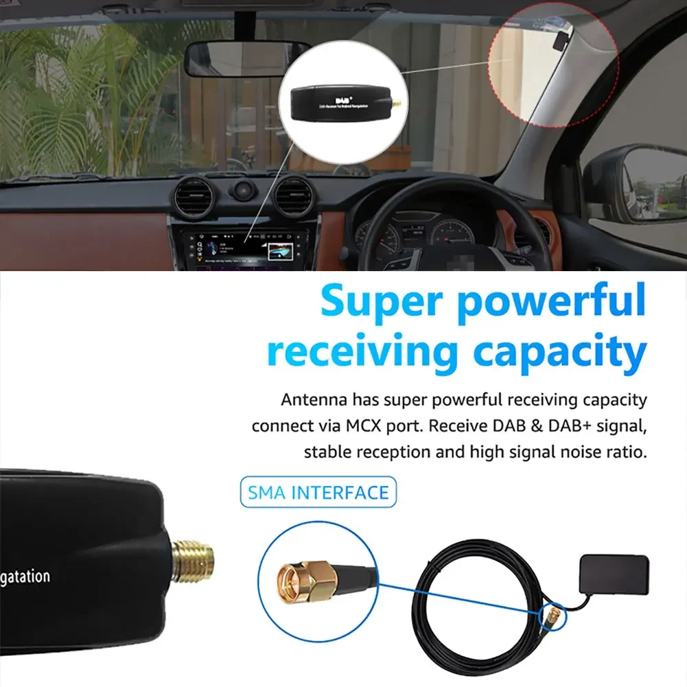 Car DAB+ Digital Radio Box Receiver Antenna Aerial USB Interface for Android 5.1 and Above Car Radio