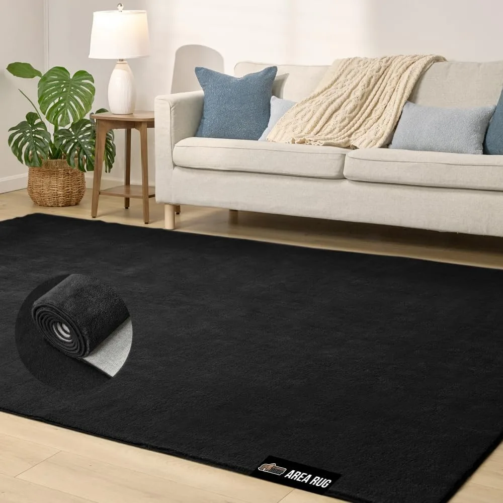 

Plush, Thick, and Stain-Resistant Area Rug for Living Spaces, 5x7, with Slip-Resistant and Washable Features