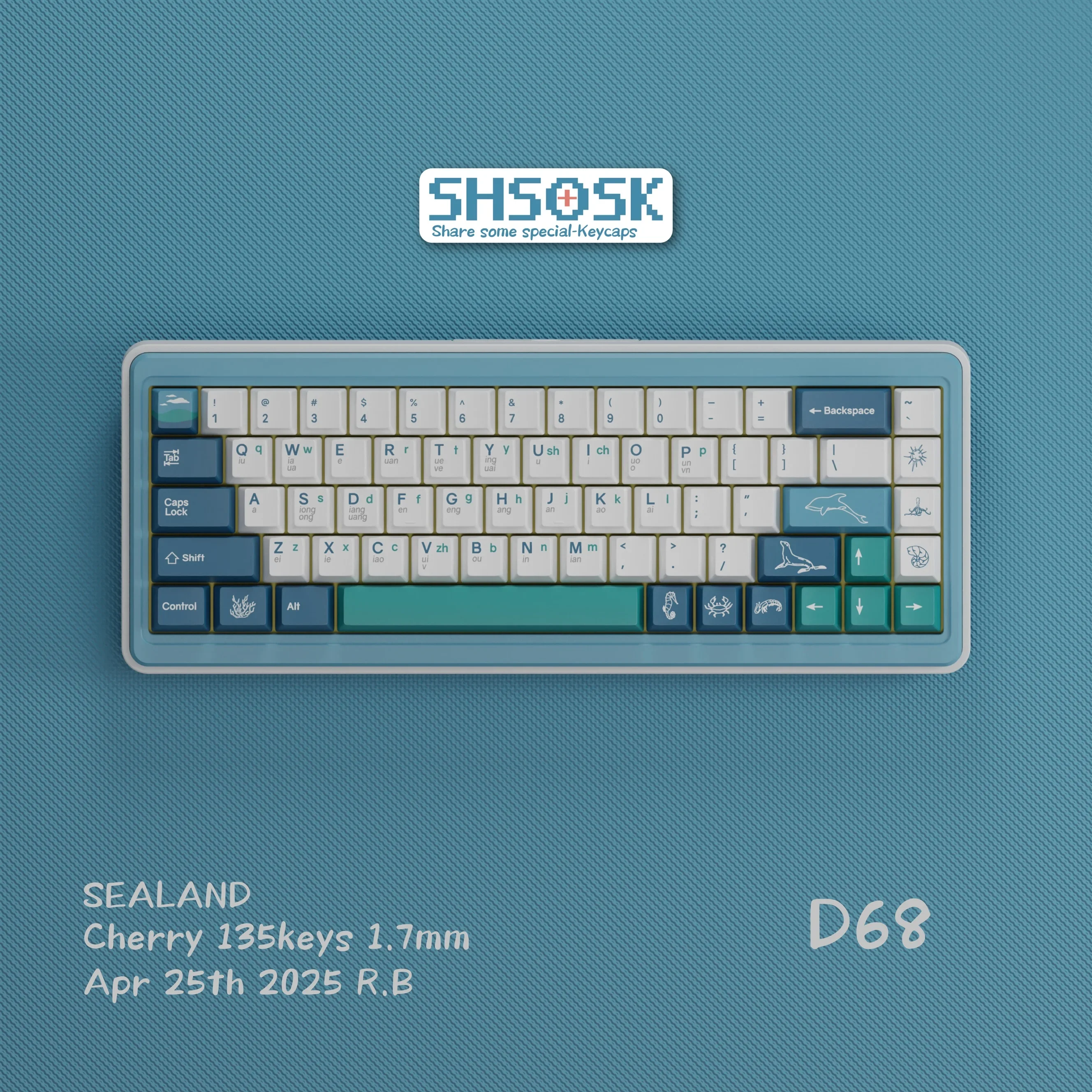 

Blue ocean PBT sublimation keycap Xiaohe natural code Microsoft double spelling root original factory height opaque