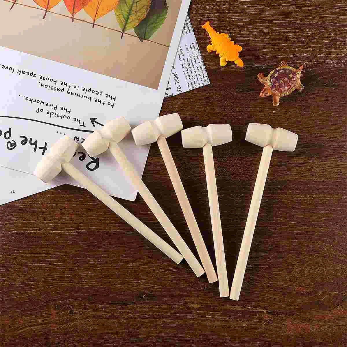 Toyvian 20pcs Mini Wooden Hammer Mallet Pounding Toy Creative Beating Gavel Toys Educational Toy for Boys Girls Children