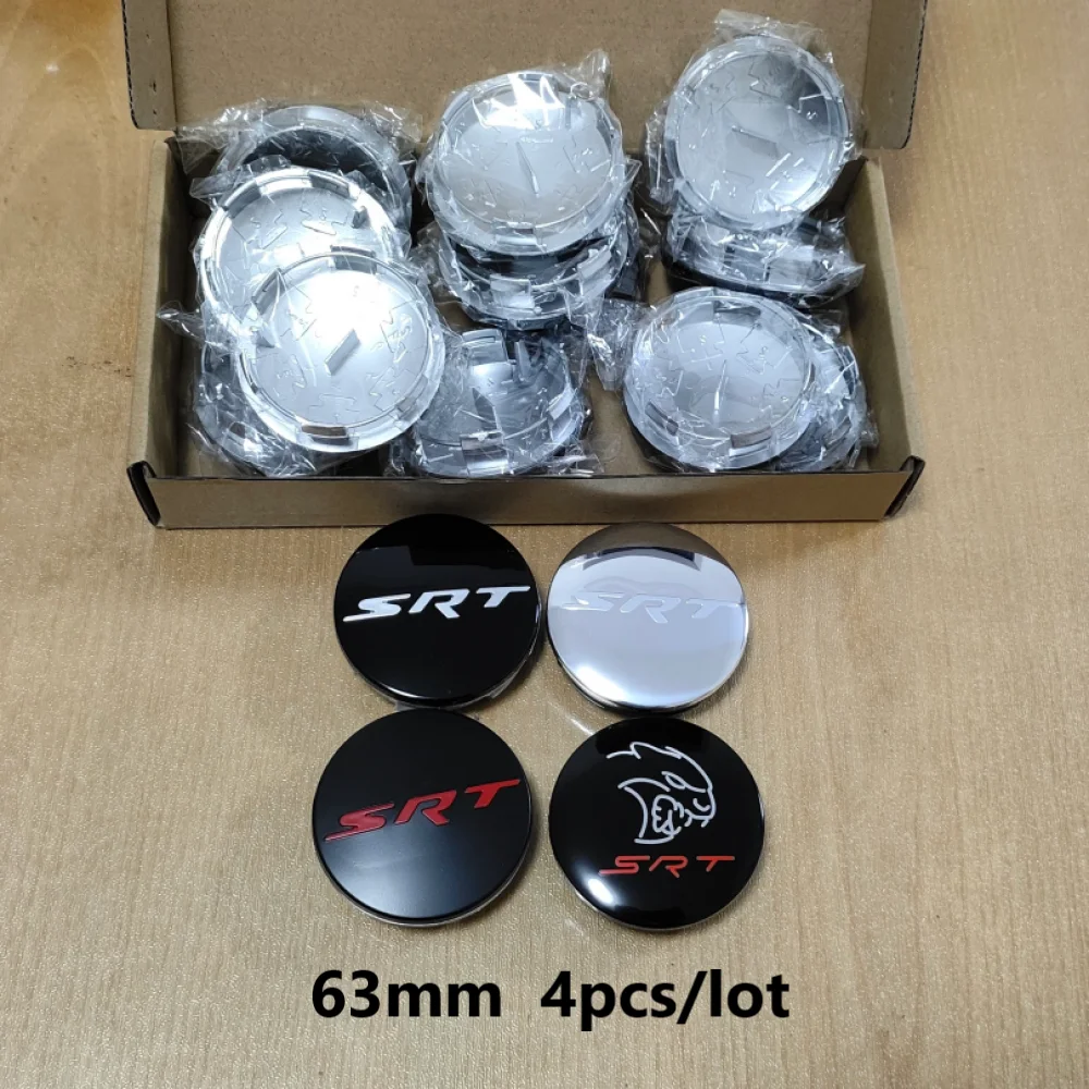 4pcs 63mm SRT Wheel Center Hub Caps For Dodge Nitro Caliber Challenger Charger Journey Caravan Durango Chrysler 300 Car hub caps