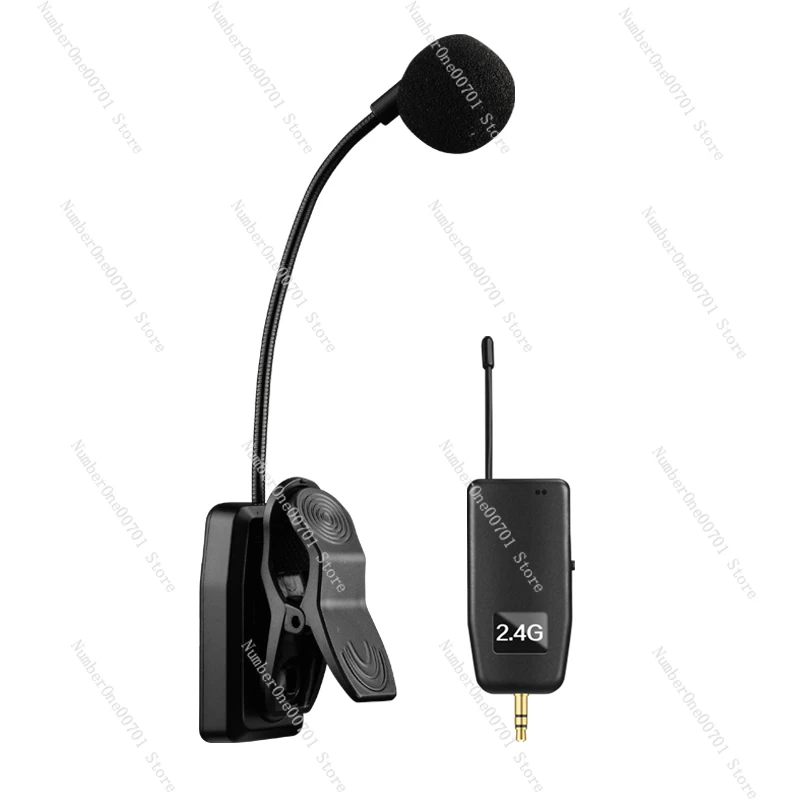 

Wireless Microphone for Flute Saxophone Erhu Pickup Clip-on Instrument Amplifier