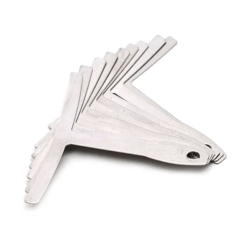 9pcs Understring Radius Accessories Bass String Guitar Gauge Repair Measure T Shape Luthier Builder Stainless Steel Instruments