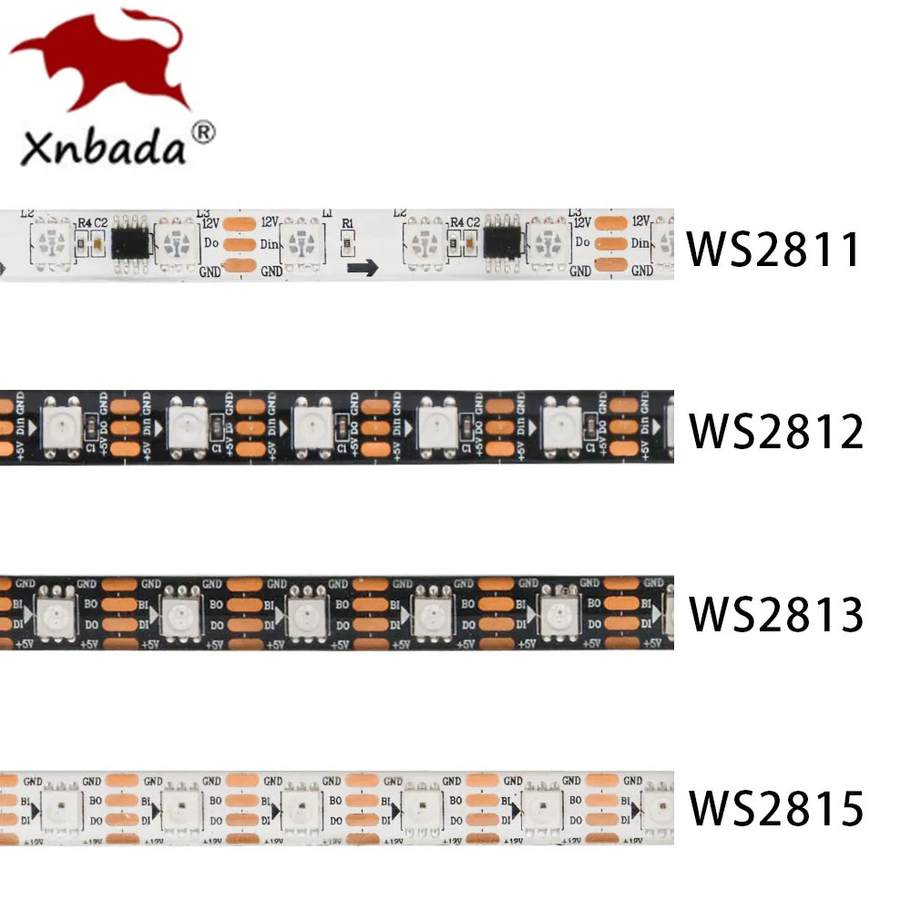 個別にアドレス指定可能なRGBLEDストリップライト,スマートライト,dc5v,ws2812b,ws2813,ws2811,ws2815,5050, 30, 60, 144ピクセル,LED,m