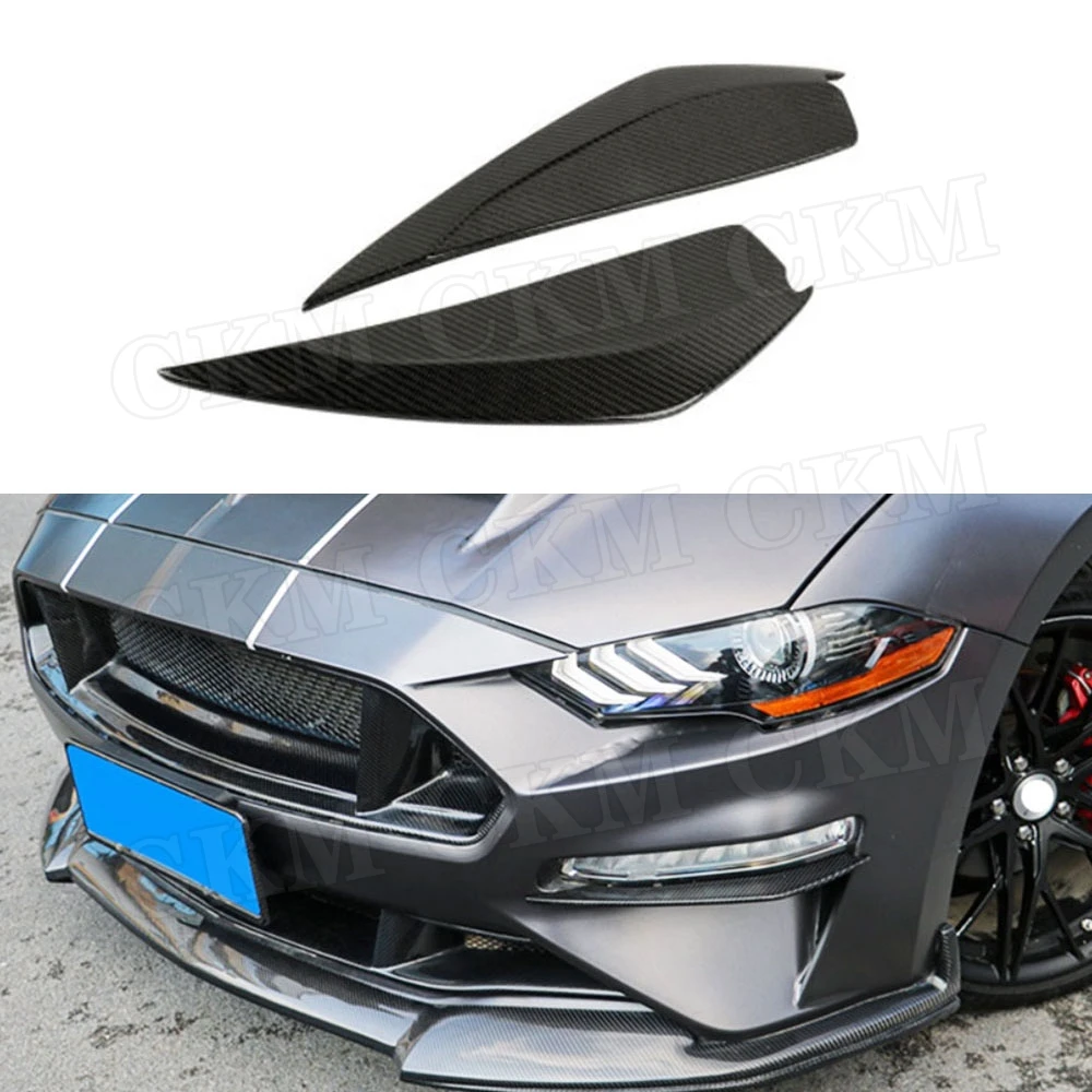 

Carbon Fiber Material Front Bumper Decoration For Ford Mustang Coupe 2 Door 2018-2020 Auto Car Styling