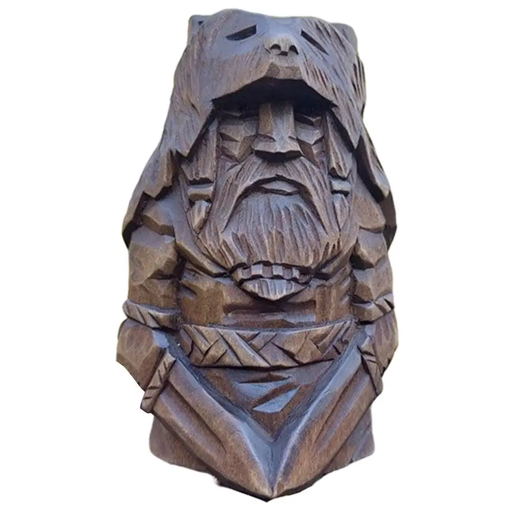 Odin Thor Harz Wikinger Statue Kunst Handwerk Ornamente für Zuhause Outdoor Garten Dekoration – Detail 3