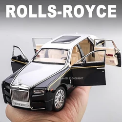 1:24 Scale Rolls Royce Phantom Alloy Model Car Toy Metal Diecast Music Light Pull Back Vehicles Models Ornaments Present for Kid