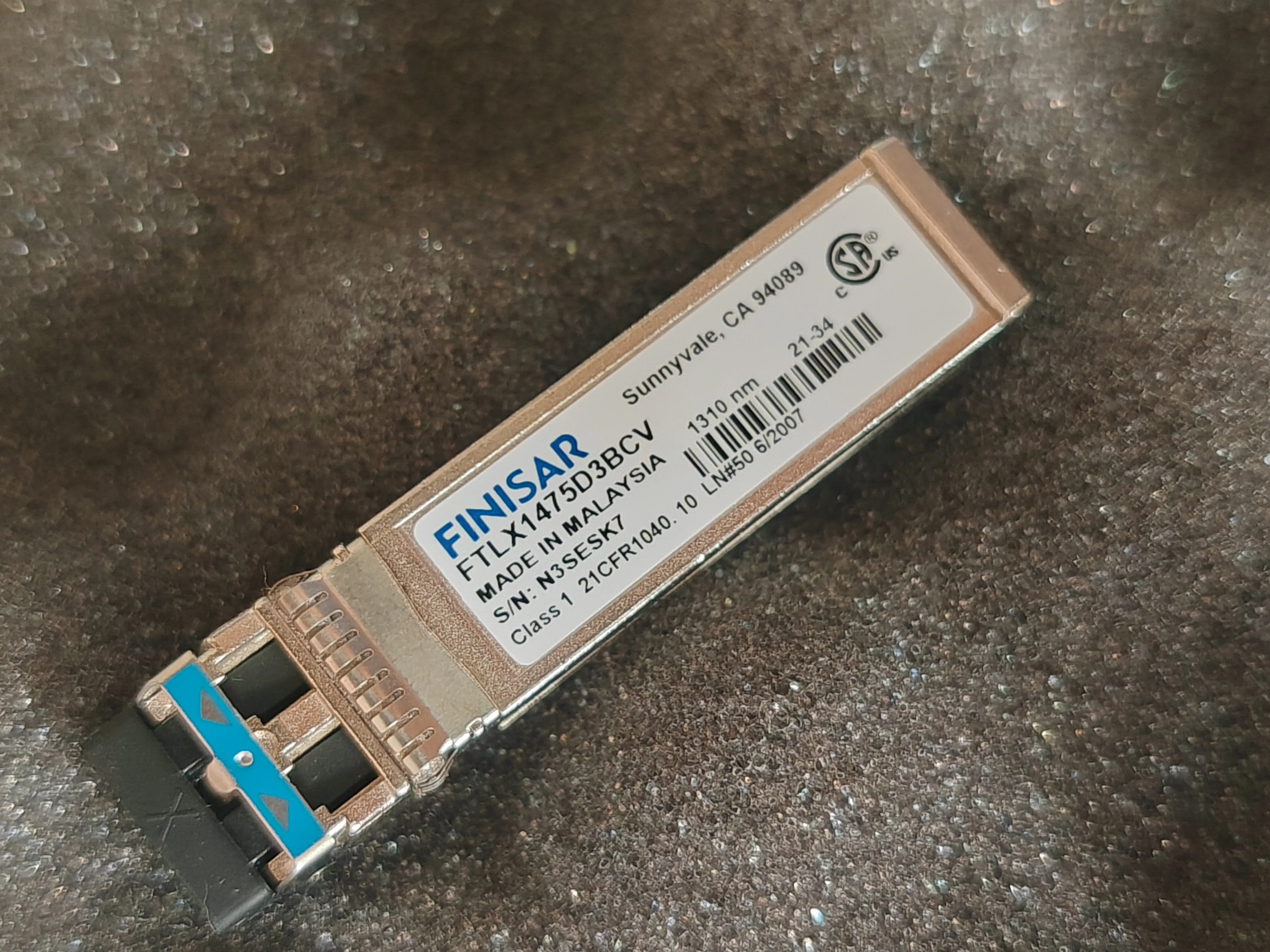 

Finisar 10G LR SFP Transceiver FTLX1475D3BCV LC-LC 1310NM 10KM 10GB Single Mode Fiber Module