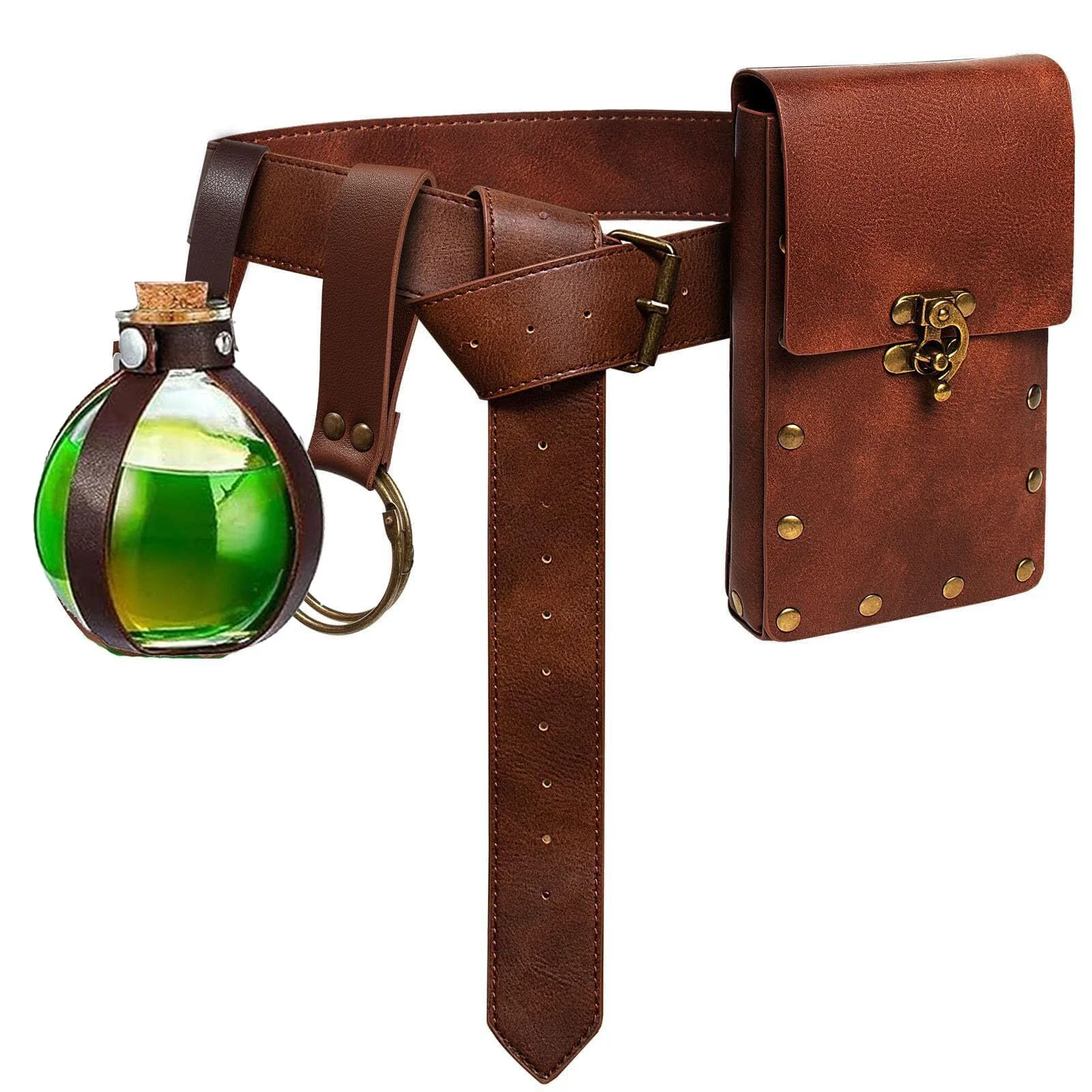 Medieval Belt Pouch for Pirate Costume Women Ren Faire Phone Holder Bag Leather Belt Renaissance Accessories Cosplay Costume