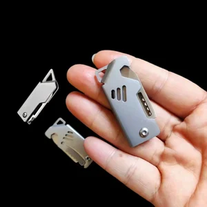 سكين صغير قابل للطي من الفولاذ المقاوم للصدأ ، سكين فتح صندوق D2 ، مدفع فولاذي محمول حاد ، سكين قابل للطي ، سلسلة تعليق المفاتيح أعلى 10 مبيعات قنابل دخان - رقم 9