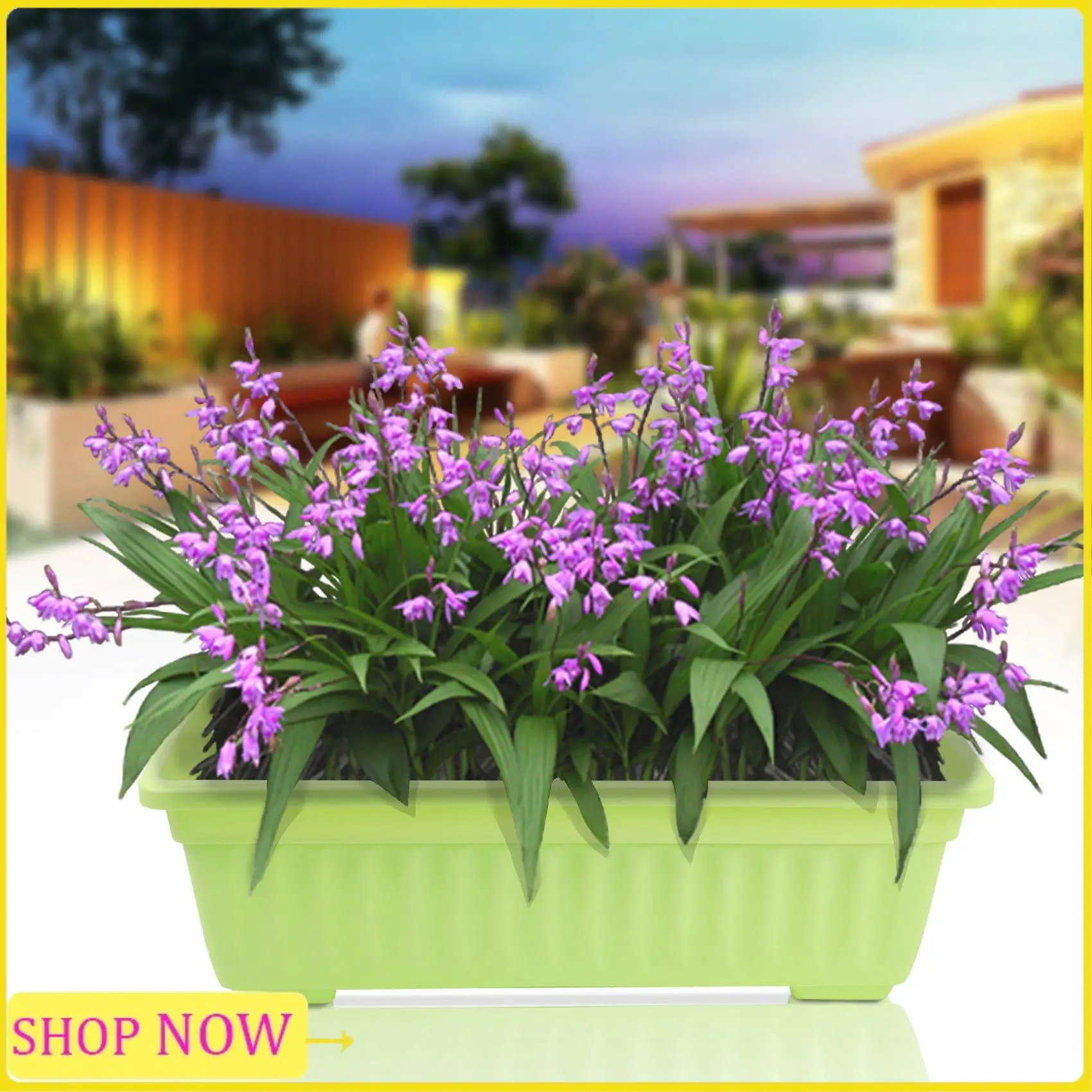Especial 4 Packs 17 Inches Flower Window Box Plastic Vegetable Planters For Windowsill, Patio, Garden, Home Decor, Porch