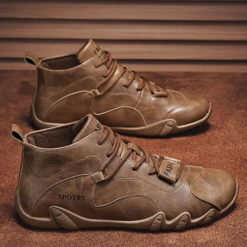 

Men's Outdoor Work oes Anti-Slip Wear-Resistant Mountain Climbing Sports oes Casual round Toe Flat Heel Pure Color