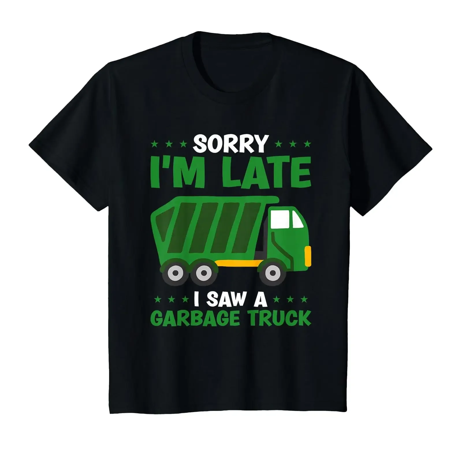 Camion poubelle pour garçons Désolé I'M Late I Saw A Bin Truck T Shirt vintage Washed Slightly fashion Unisex Versatile Casual