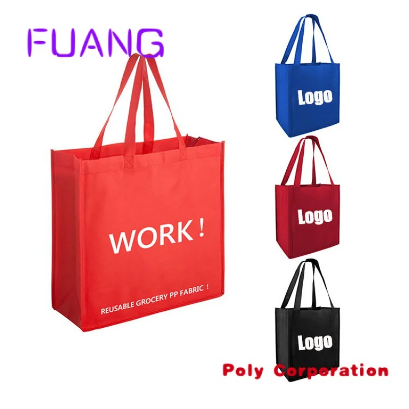 Custom  Customized Eco Friendly Durable Supermarket Shopping Packaging Manufacturer Reusable Laminated Pp Non Woven Fabric Tote 