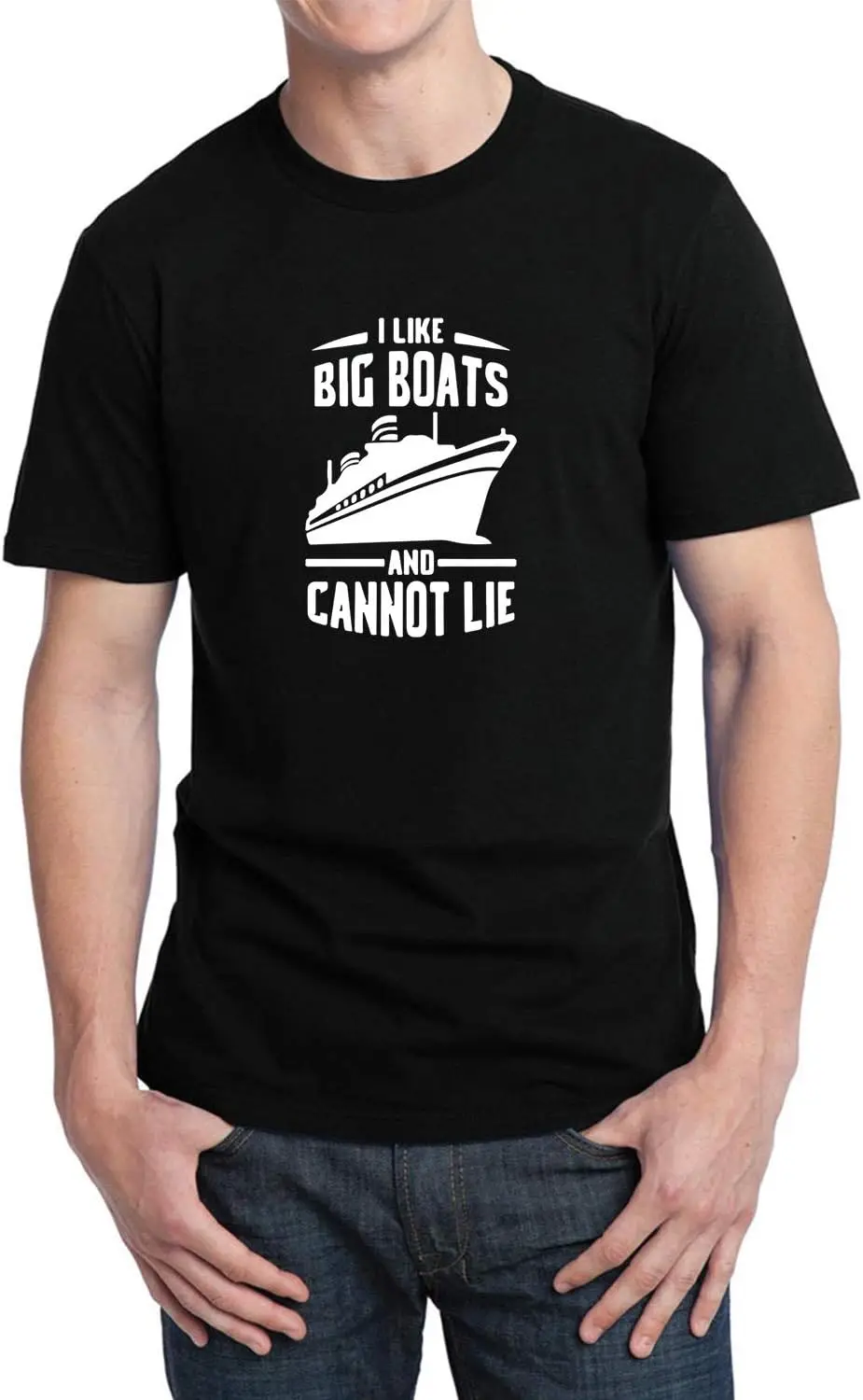 

I Like Big Boats and I Cannot Lie Titanic Funny Quote_001243 T-Shirt Birthday for Him LG Man Black