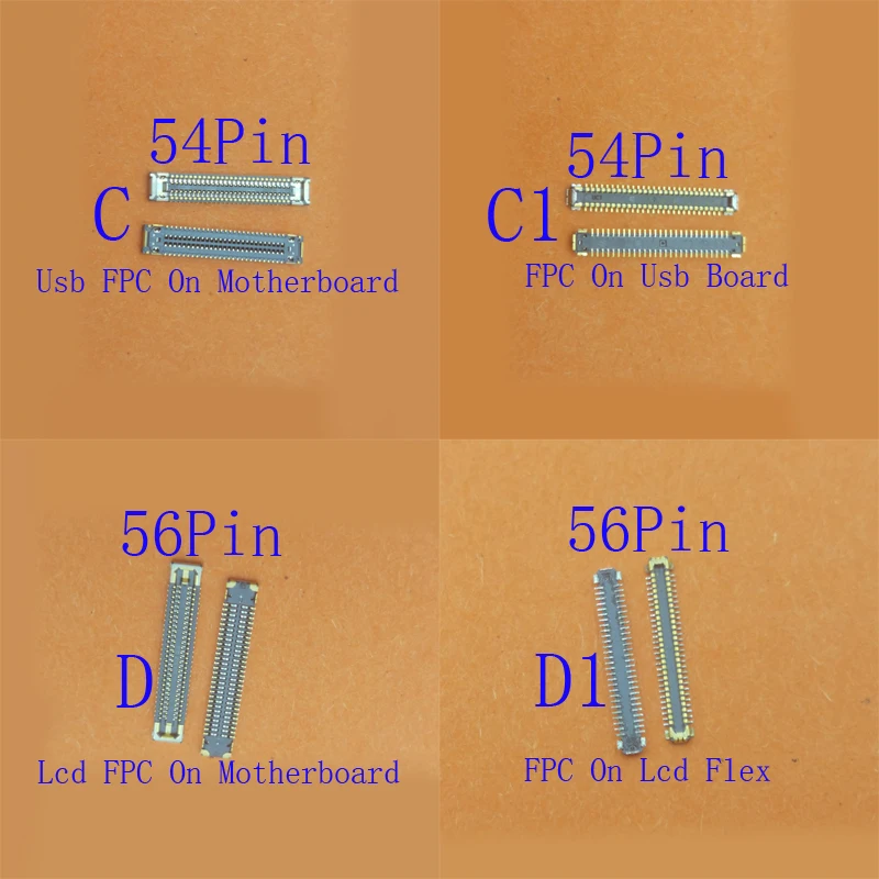 2-50Pcs Lcd Display Usb Charger Signal Antenna FPC Connector Plug For Samsung Galaxy Note 20 Ultra Note20 N985 12 40 54 56 Pin