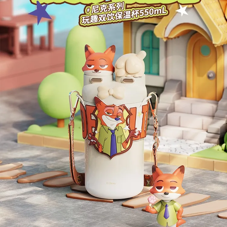 

New Aikosi's Crazy Animal City dual drink thermos cup with 316 stainless steel inner liner and Judnick straw cup