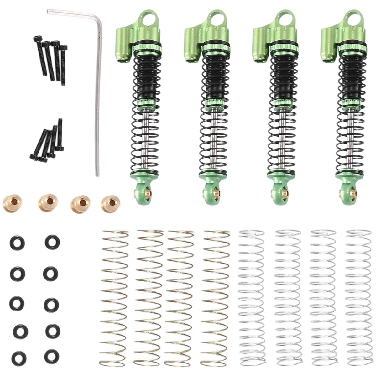 4 szt. 53 mm metalowy amortyzator oleju do Axial SCX24 AX24 1/24 gąsienica RC części zamienne do samochodów, zielony