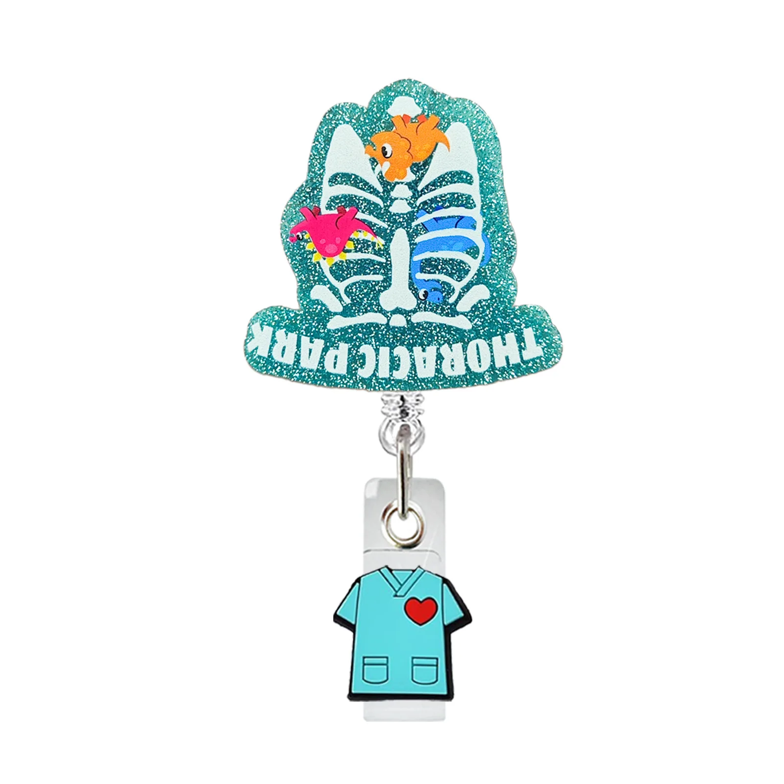Teeth Guardian Stomach Organs Retractable Nurse Badge Reel Doctor Teacher Student Name Id Card Holder Keychains Lanyard