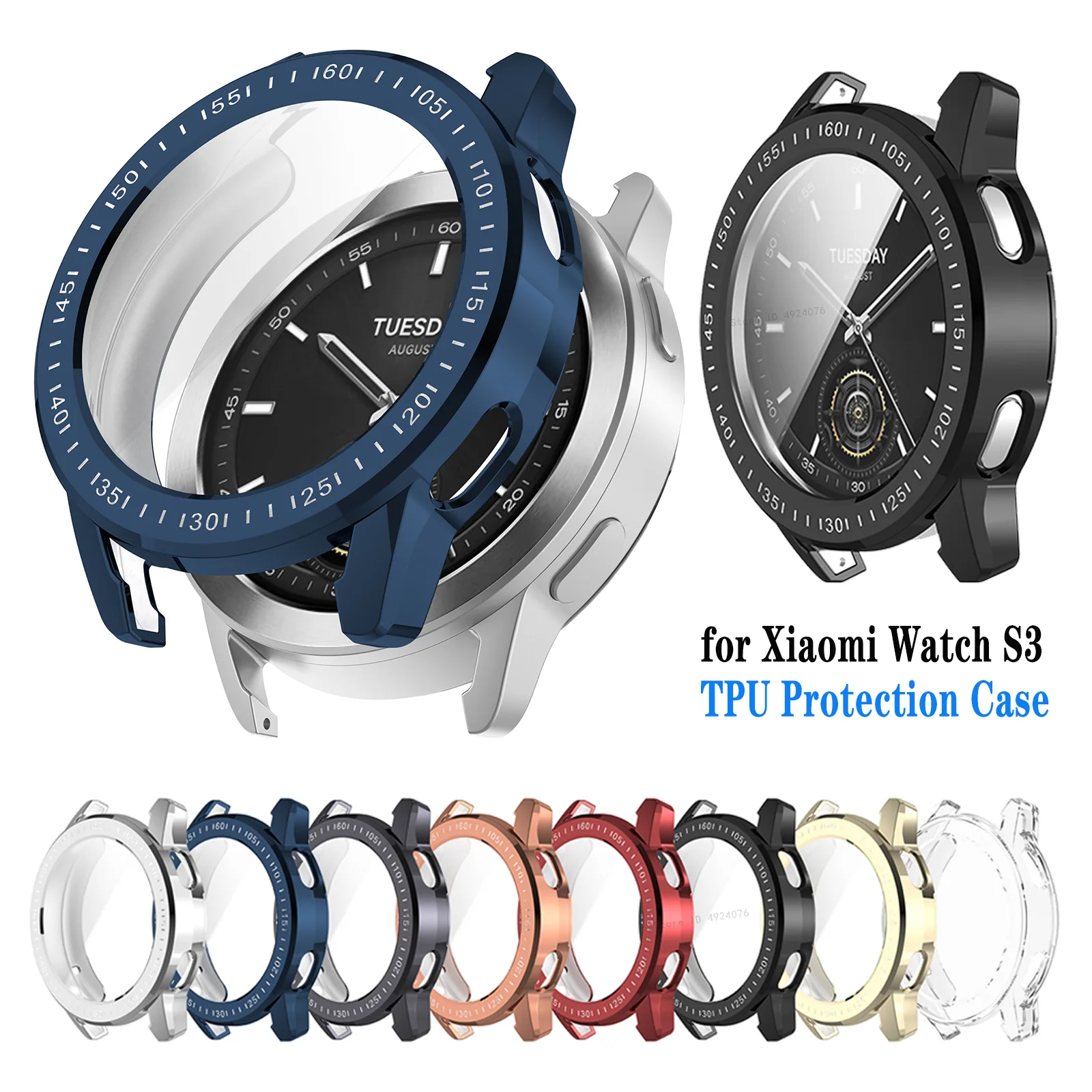 Protective Case For Xiaomi Watch S3 Soft TPU Bumper All-around Protector Frame For Mi watch S3 Screen Protector Accessories