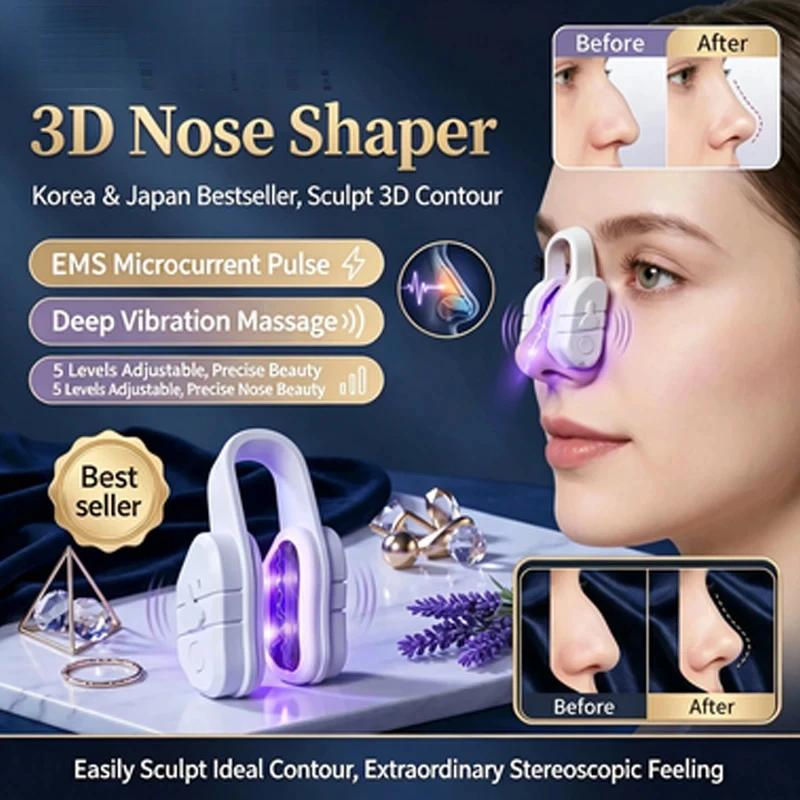 Upgrade Beauty Nose Clip Silicone Nose Shaper Machine Electric EMS Technology Lifter Clip Nose Shaper for Women Daily Usage
