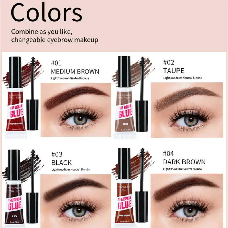 Máscara de fibra para cejas, crema de tinte Natural duradera para cejas, fórmula vegana, crecimiento, engrosamiento, crema de peinado para cejas, pegamento para cejas