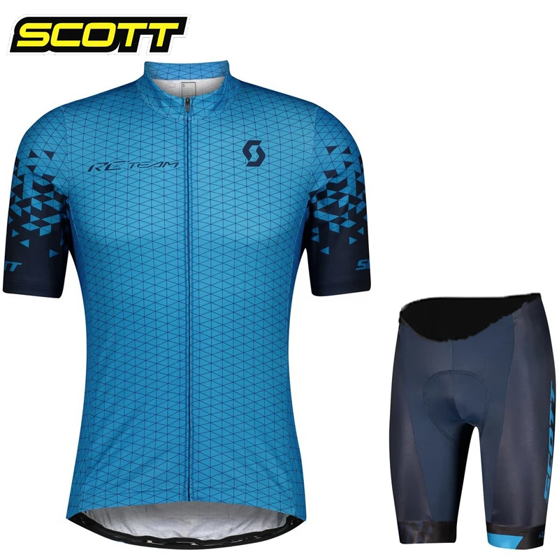 Summer Cycling Clothing 2023 SCOTT Team Men\'s Sports Set Blouse Shorts Clothes Mens Set Jumper Man Cycle Jersey Costume Bike Mtb