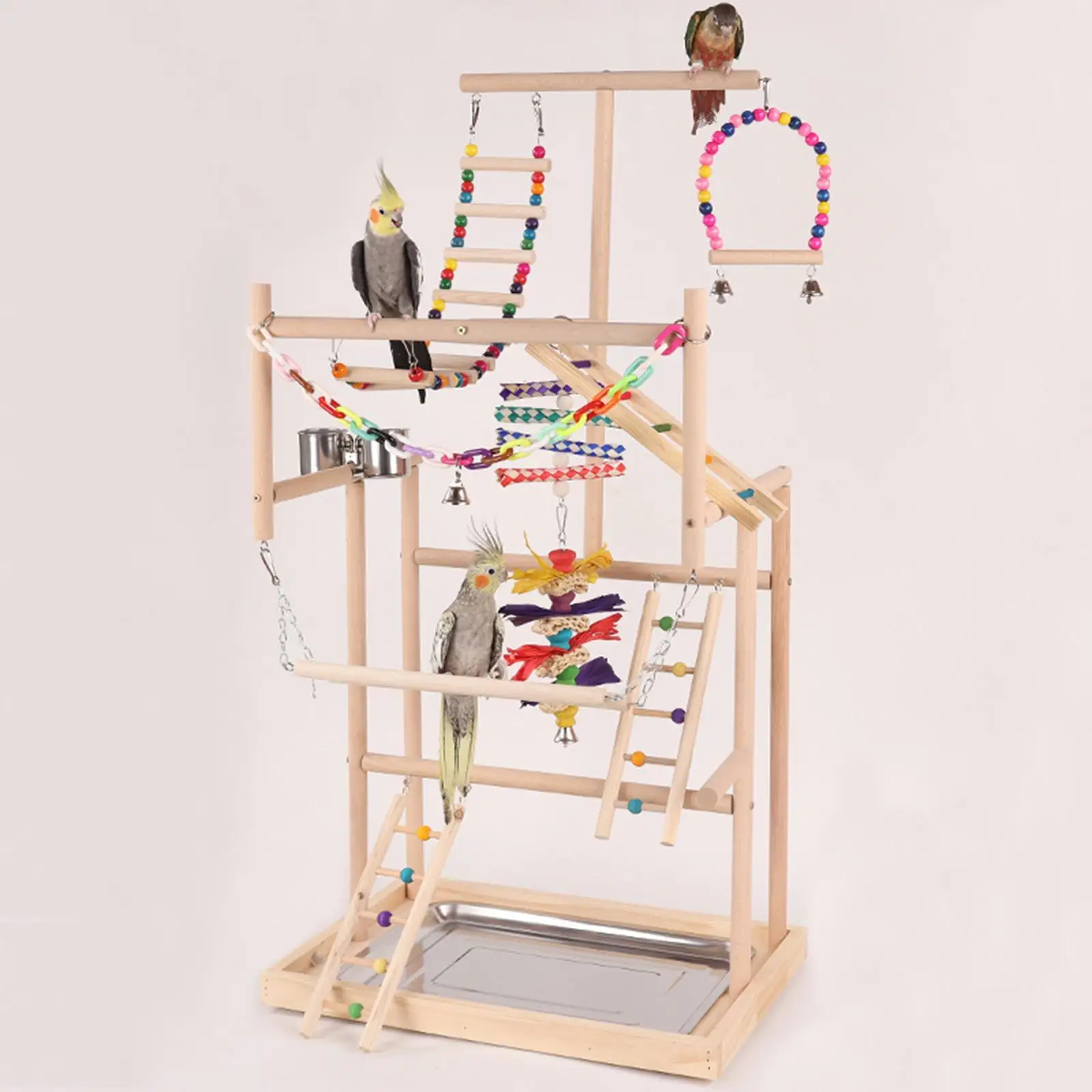 

Parrot Bird Playground Exercise Toy Parrot Playstand Parakeet Bird Play Stand for Finch Cockatiel Conures Small Parakeets Macaws