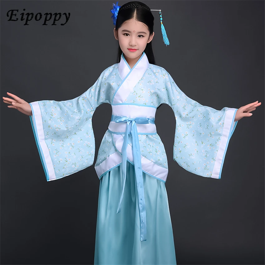 Disfraz chino antiguo para niños, vestido Hanfu de siete Hadas, ropa de baile folclórico, vestido tradicional chino para niñas