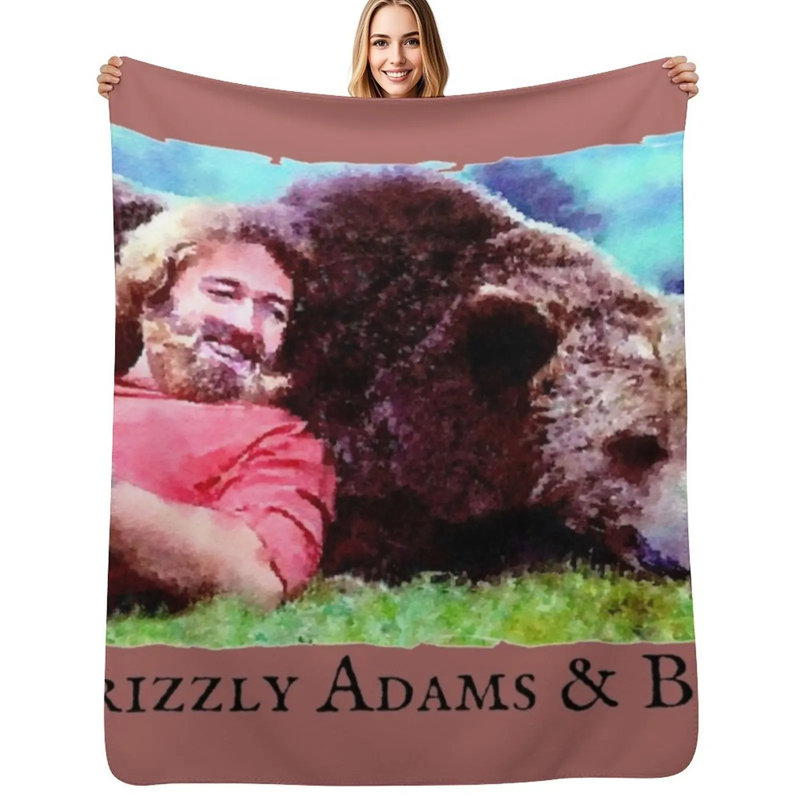 Grizzly Adams & Ben Throw Blanket blankets and throws Designers blankets ands Luxury warm for winter Kid'S Blankets