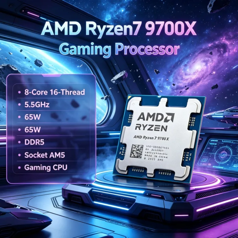 AMD Ryzen 7 9700X 8-Core 16-Thread Desktop CPU Up to 5.5GHz 65W PCIe 5.0 Socket AM5 DDR5 4NM 3.8GHz L3=32M