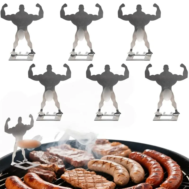 

Funny Bbq Sausage Holder Tool Stainless Steel Grill Holder Portable CampingBackpack Rack Sausage For Picnics Camping Equipment