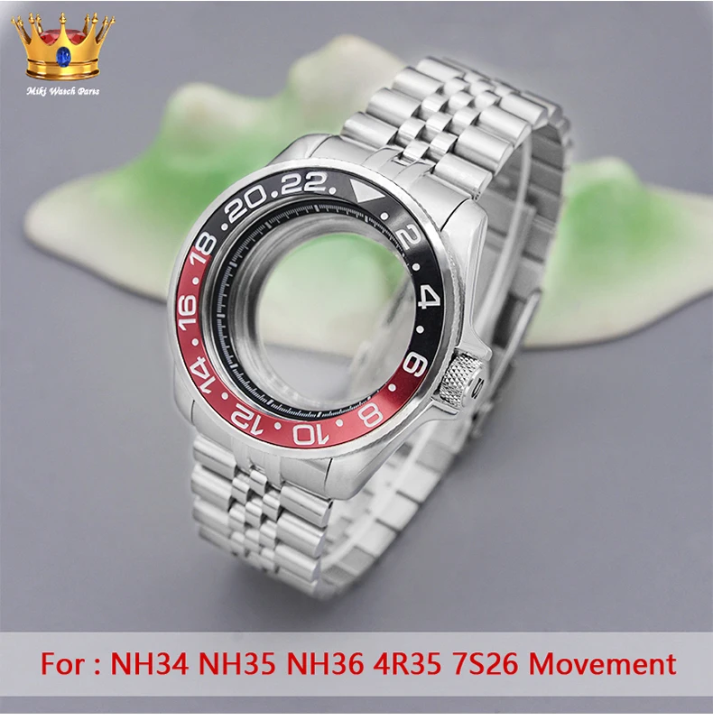 SKX007 SRPD Case And Strap Set Compatible With NH35 Case NH34 NH35 NH36 4R35 7S26 Sapphire Crystal Glass Transparent Back Cover