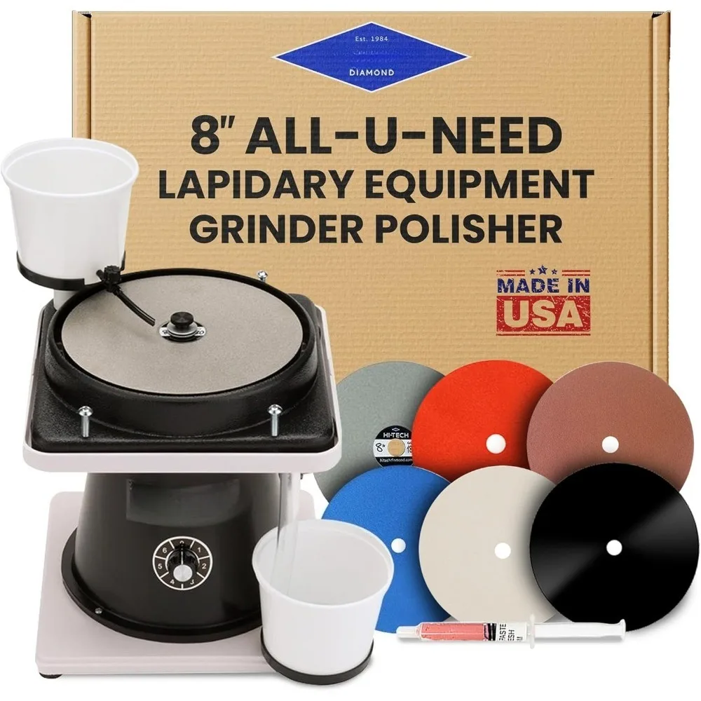 Varile Speed Stone Polishing hine Lapidary Grinder Equipment with Rock Polishing Kit for Mineral Gem Stone Shaping