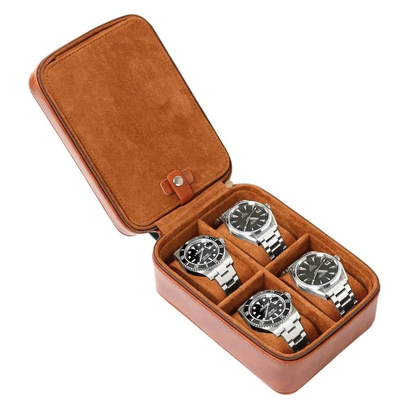 Leather Watch Box Luxury Watches Storage Boxes Multifunctional Ring Organizer Case Portable Bracelet Collection Packaging Case