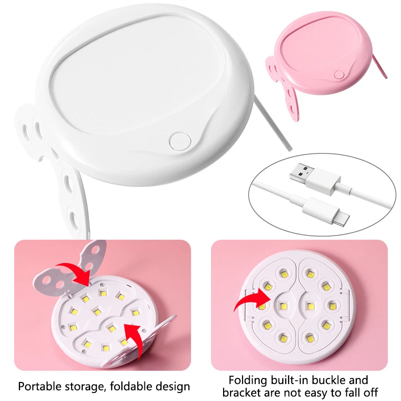 مصباح أظافر LED صغير بالأشعة فوق البنفسجية ، شحن USB ، علاج طلاء الجل ، مجفف الأظافر في الماكينة ، أدوات احترافية منزلية ، جديد ، 12 مصباح LED ، 1