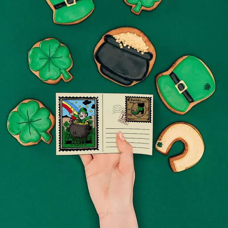 ورقة طوابع بلاستيكية شفافة من كلوريد البولي فينيل ، ورقة طوابع مطاطية للبريد ، ختم شفاف لديي ، يوم القديس باتريك ، ورقة واحدة #2