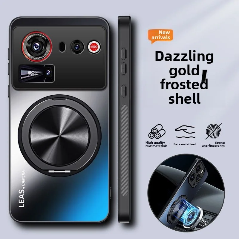 Für ZTE Nubia Z80 Ultra Fall Harte Matte Mit Ring Ständer Magnetische Schutzhülle Zurück Abdeckung Fall Für Nubia Z80 Z70 Z60S Ultra Shell