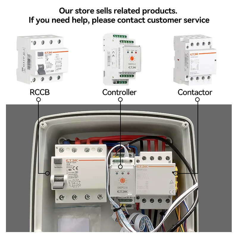 ETEK Evse Controller Electronic Protocol Chontrollers EV Charger Station Cable Socket 32A EKEPC2 AC 230V  EKEPC2