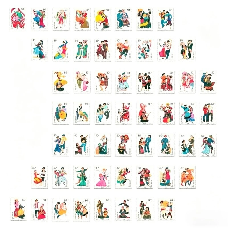Nouvelles timbres-poste chinoises, 56 pièces/ensemble, 1999-11, grande unité de la nation chinoise, timbres-poste MNH