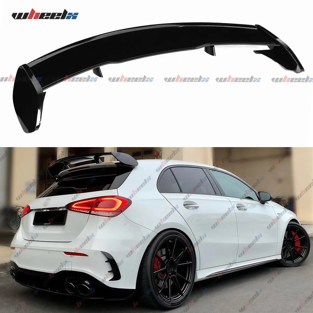 For Mercedes A Class W177 Gloss Black A45 AMG Style Rear Boot Roof Spoiler 2018+