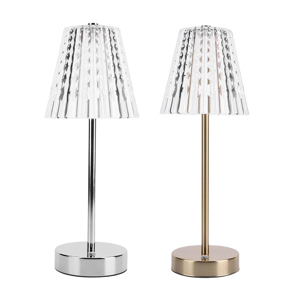 الكلاسيكية المحمولة ضوء الليل الاكريليك رومانسية منضدة مصباح 3 ألوان قابل للتعديل بطارية تعمل لغرفة النوم غرفة المعيشة ديكور