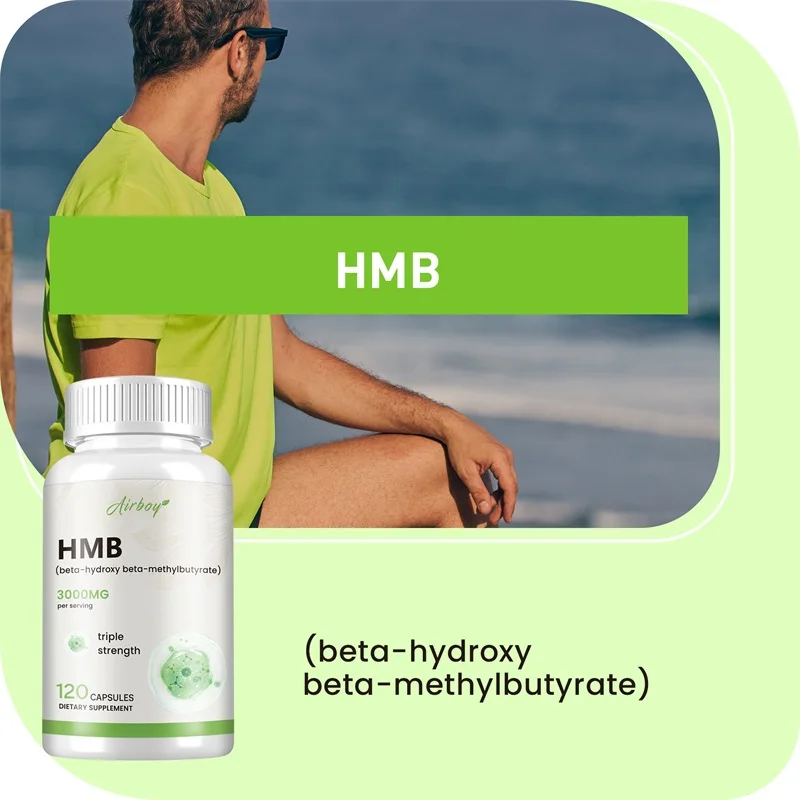 HMB Supplement for Muscle Growth, Retention and Lean Muscle Mass, Energy, for Men, Vegetarian Capsules