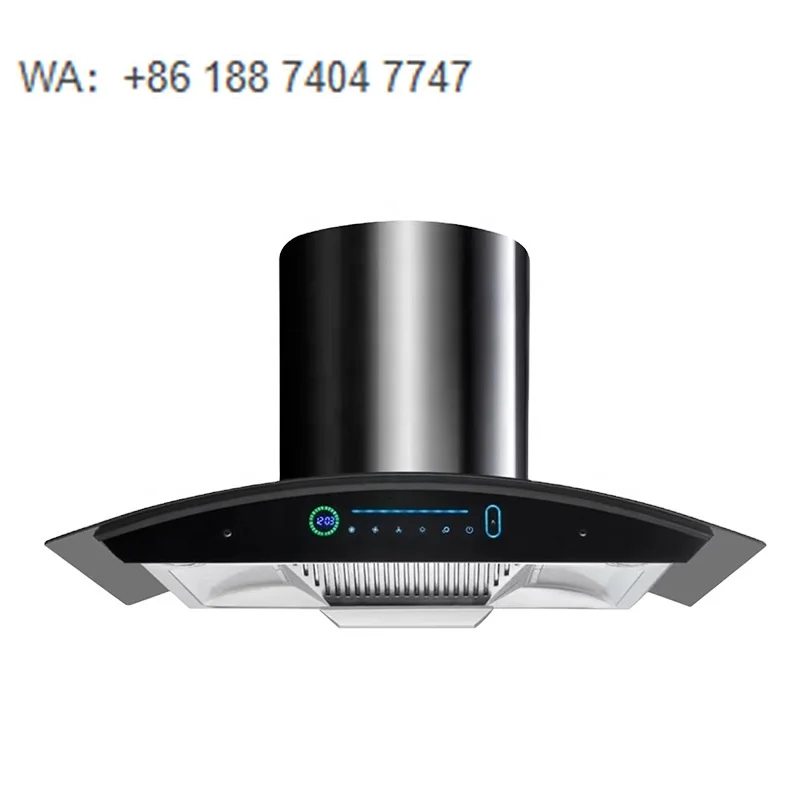 Yeartop 90cm Wall-Mounted Range Hood Tempered Glass Housing Aluminum Filter Pure Copper Motor Hand Sensor Strong Exhaust (Class