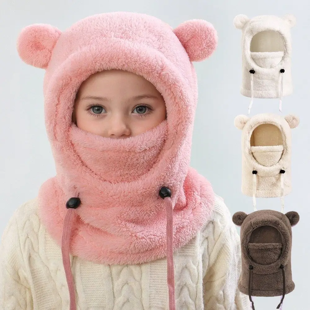 Fashion 3 in 1 Winter Helmet Hat Mask Scarf Soft Integrated Hat Windproof Thickened Balaclava Hat Outdoor