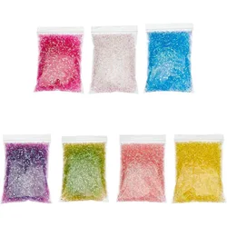 7 Bags 140g Crispy Bingsu Beads for Slim Iridescent Soft Straw Tube Beads 3D Glitter Plastic Beads Assortment Crunchy Slime