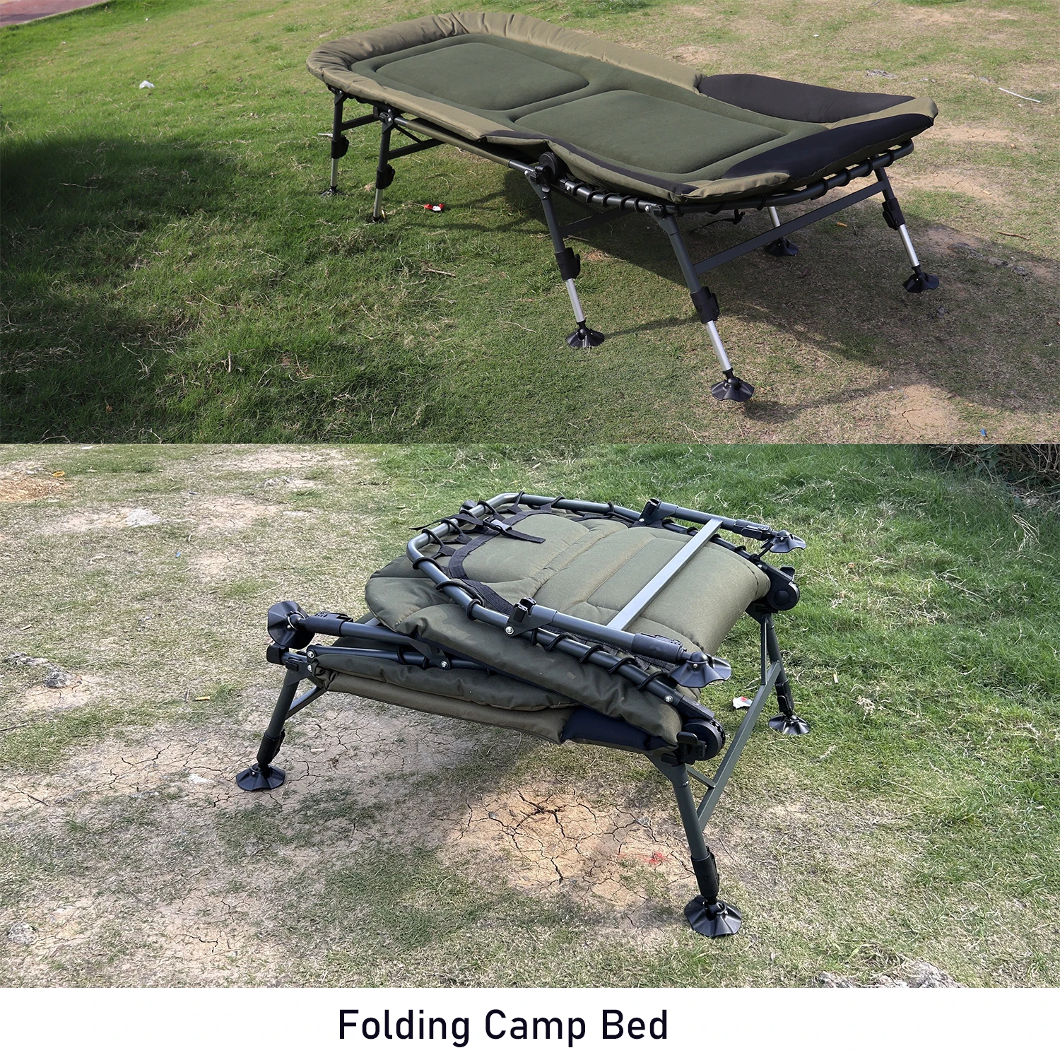 Camping Folding Thickened Outdoor Home Nap Bed Telescopic All-terrain Multi-functional Adjustable Eight Legs Fallow Fishing Bed