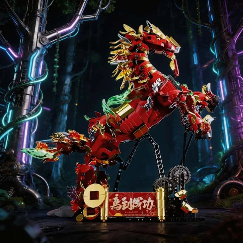 

2026 War Horse Building Block Kit Year of the Horse Gift Creative Building Block Toy Brick Model Adult Gift
